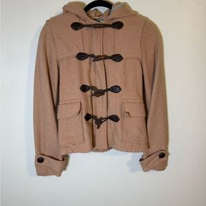 Vintage Hollister Y2K Women’s Wool Toggle Coat with Hood